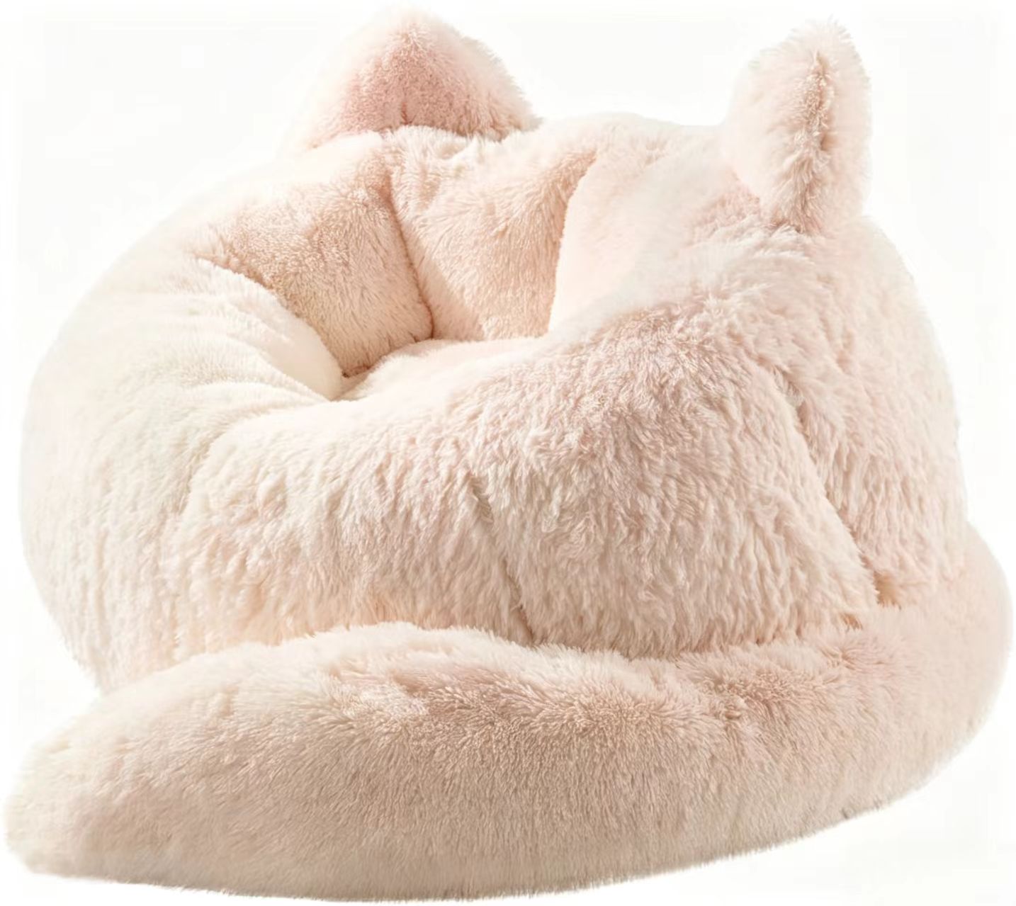 Cat Shaped Bean Bag Sofa – Shredded Foam Filled Giant Plush Lounger – Comfy Floor Couch for Gaming & Reading